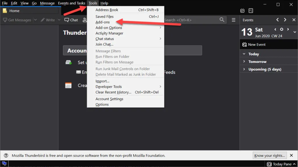mozilla thunderbird dark theme option 1024x575 1 - Enable or Disable Mozilla Thunderbird Dark Mode